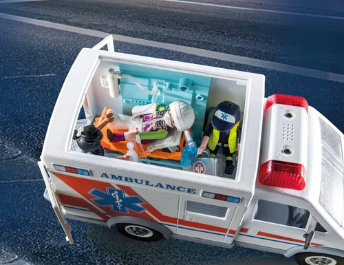 Playmobil Ambulancia Desmontable Luz Sonido +63pcs 71232 Ambulancia