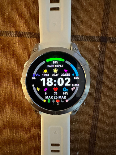 Reloj Garmin Epix 2 Zafiro Blanco Titanio 47mm. Impecable