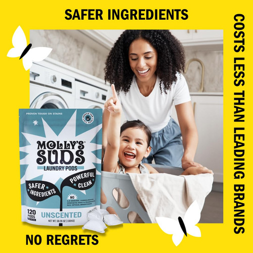 Detergente Para Roupa Em Cápsulas Molly's Suds Ultra Concent
