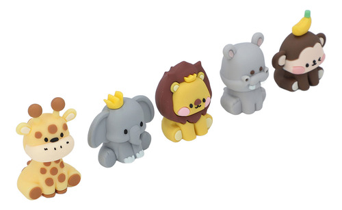 Decoración Para Tartas Con Animales De La Jungla, 5 Unidades