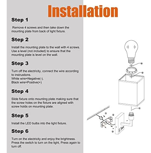 Facon Aplique De Pared Led Para Rv De 12 V Con Interruptor Y