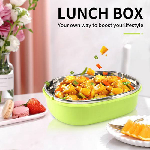Lancheira, Caixa Bento De Aço Inoxidável, Almoço Portátil He