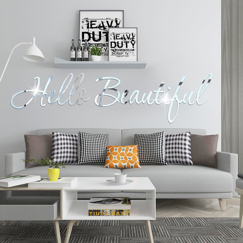R 3d Letter Combination Mirror Sticker Bedroom Living Room D