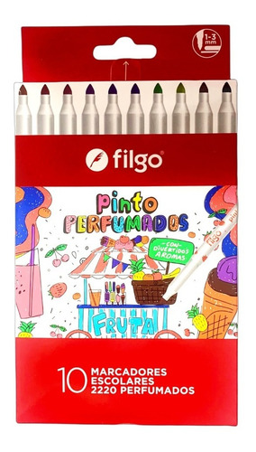 Imagen 1 de 1 de Marcador Marcadores Filgo Pinto Perfumados Caja X10
