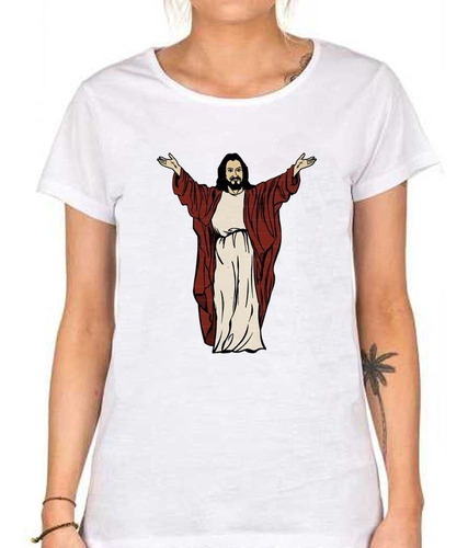 Remera De Mujer Jesus Brazos Abiertos Amor