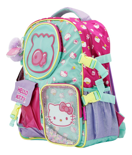 Mochila Escolar Primaria Hello Kitty De Ruz Multicolor Hello Kitty