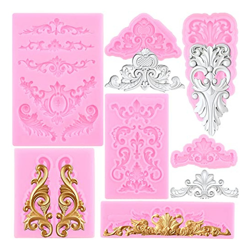 Fondant De Silicona Con Forma De Volutas, Estilo Barroco, De