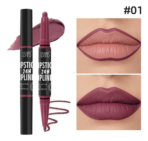 Delineador De Labios Retráctil Ushas Matte 24h 2 En 1 06