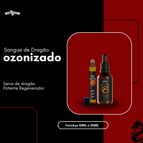 Kit Óleos Ozonizados Seiva Sangue De Dragão 30ml E Roll-on Fragrância Suave - Ozônio