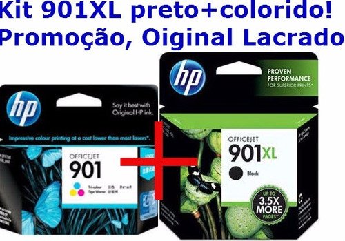 Kit Cartuchos Hp 901 Xl Preto E Color- Original Lacrado!