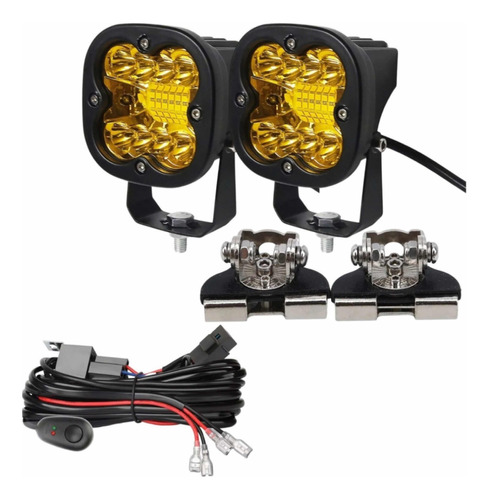 Neblineros Focos Cree Led 12/24v + Ramal 2 Mts +2 Bases 360°