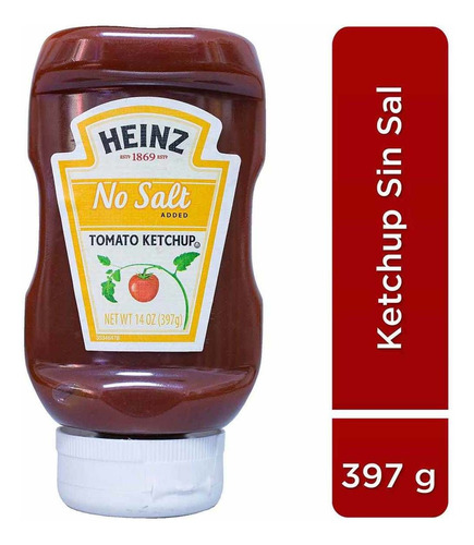 Ketchup Heinz Sin Sal Añadida Pet 397g