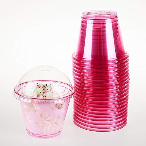 Manzana Dorada, 9 Oz-25 Juegos De Vasos De Plástico Rosa Y R
