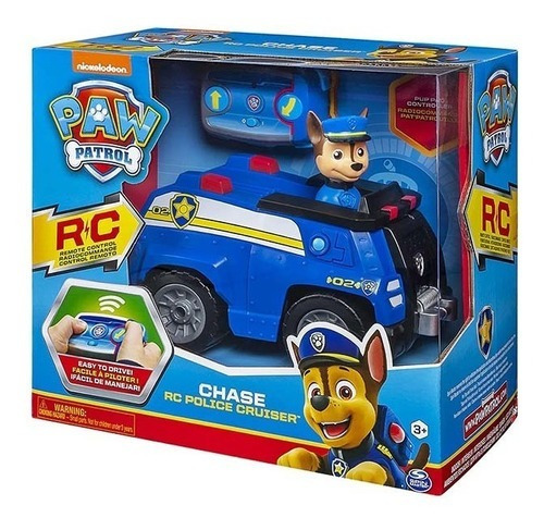 Paw Patrol, Coche De Chase Control Remoto Con 2 Direcciones Azul Chase