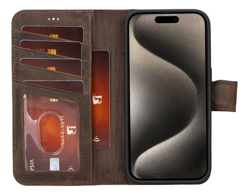 Capa Tipo Carteira Bayelon Para iPhone 15 Pro Max Em Couro I