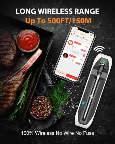 Termómetro Inalámbrico Para Carne, Bluetooth