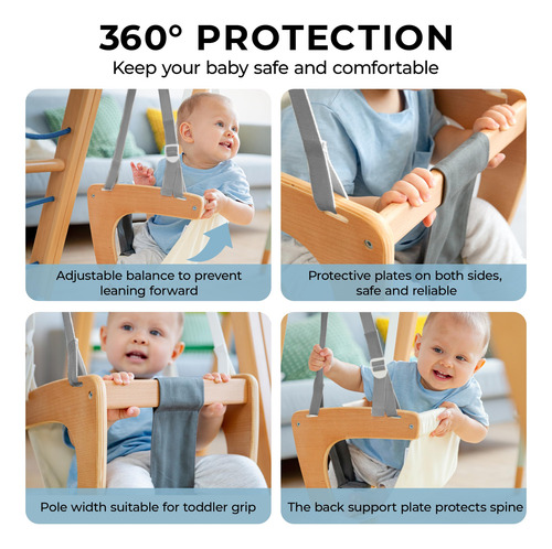 Silla Columpio Para Niños Interiores Madera De Haya Algodón Columpio De Bebé Para Gimnasio