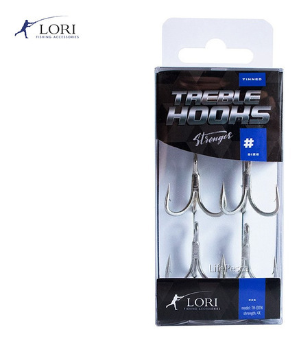 Garateia Lori Treble Hooks 4x Tinned Nº 1 - 6 Peças
