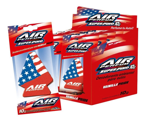 Aromatizador De Auto Super Pino Bandera Usa Pack 36un