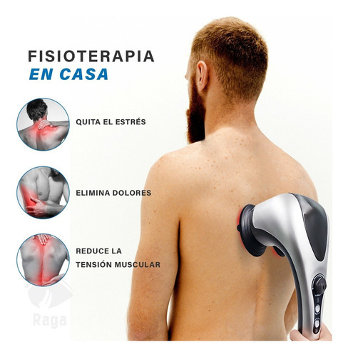 Masajeador Pistola Electrico Espalda Masaje Doble Cabeza Infrarrojo Cuerpo Masajeadora Cuello Maquina