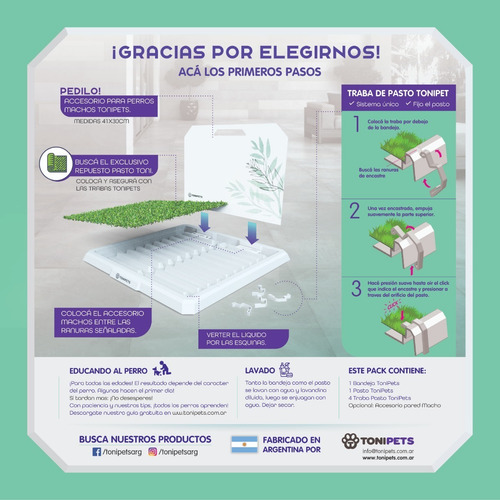 Imagen 3 de 4 de Alfombra Sanitaria De Pasto Para Gatos Y Perros *premium*