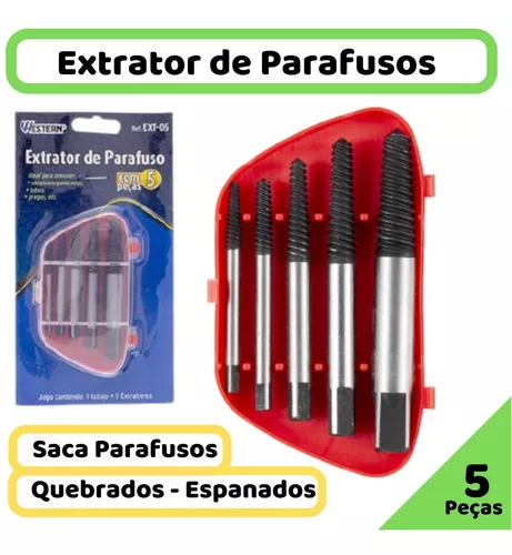 Extrator de Parafuso Emperrado e Espanado Kit 6 Peças