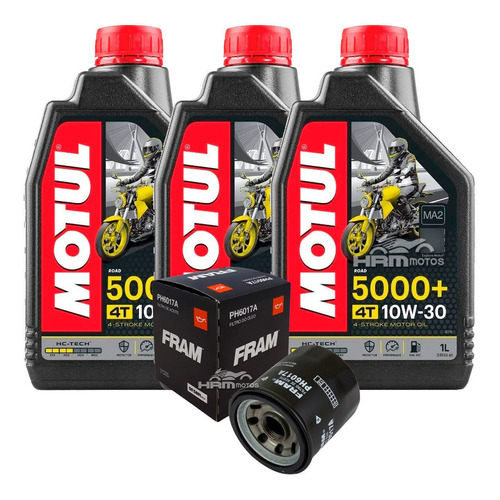 Kit 3 Lts Óleo Motor Motul 5000 10w30+filtro Óleo Cb 500f