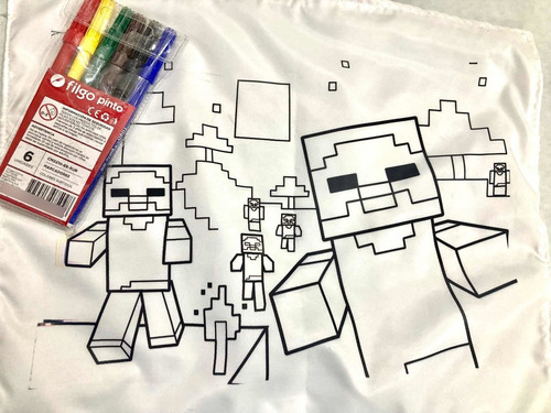 Individuales Minecraft Para Pintar Lavar Y Volver A Pintar