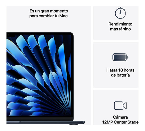Macbookair 15 M4 Cpu 10 Gpu 10 - 24gb Ssd 512gb Medianoche