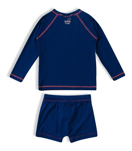 Imagem 2 de 6 de Conjunto Bebe Infantil Sunga Camisa Praia Proteção Solar Fps