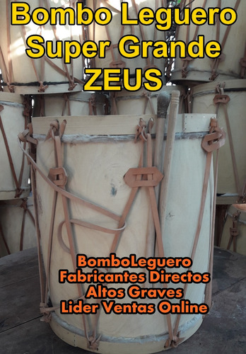 Imagen 4 de 5 de Bombo Leguero Criollo Super Grande Directo Fabrica-zeus