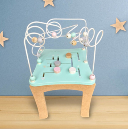 Juguete Didactico Madera Mesita + Buscacaminos Y Laberinto Aqua