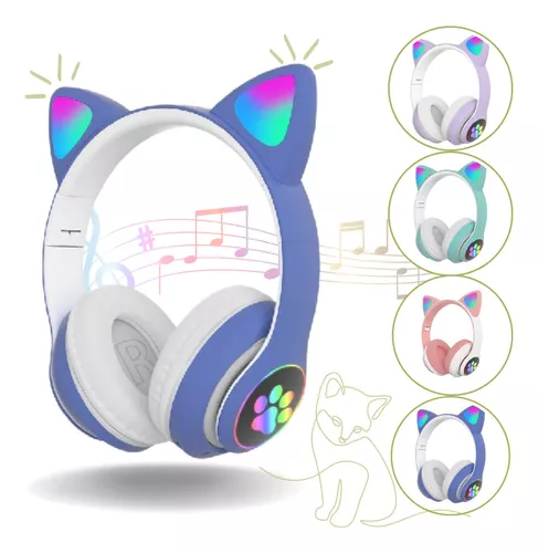 Fone De Ouvido Orelha Gato Gatinho Cat Bluetooth 5.0 Ear Com Led RGB  Original