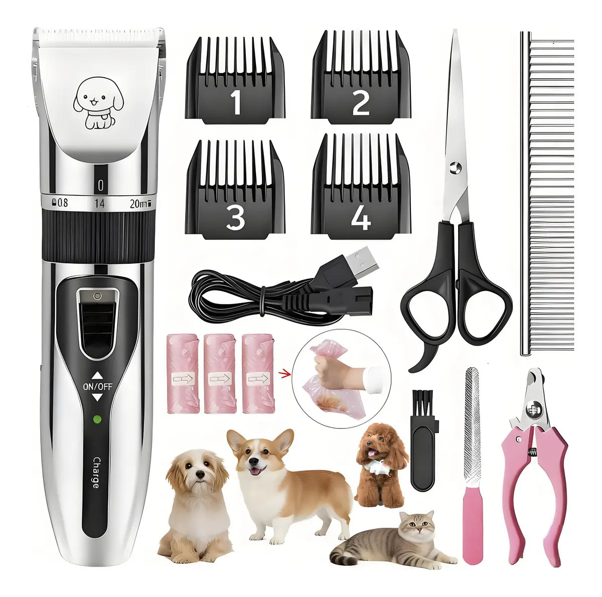 Maquina Para Cortar Pelo Rasuradoras Para Mascotas Y Perros Cortadora Cortar Pelo Gatos Mascotas，Kit De Máquina Cortadora De Pelo Para Mascotas Y Perros，Máquina Rasuradora Cortapel