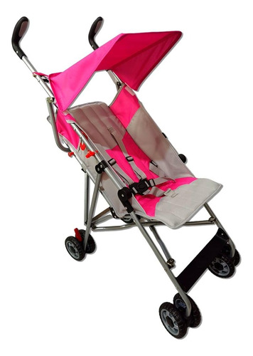 Carrinho De Bebê Passeio Compacto Viagem Tipo Guarda Chuva Cor Rosa Cor do chassi Preto