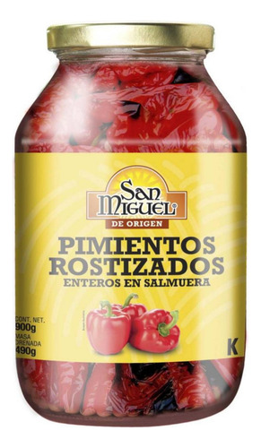 Pimientos Rostizados Enteros En Salmuera San Miguel 900gr