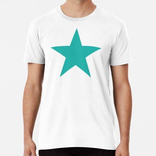 Remera Light Sea Green Star With Solid And Pattern Star Prin