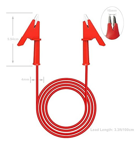 Cables De Prueba Eléctricos Con Pinzas De Cocodrilo Dobles,
