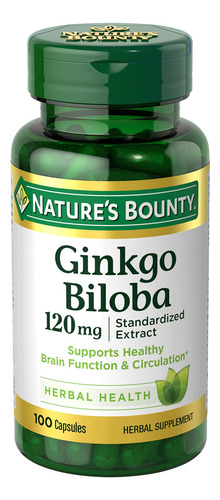 Supplement Nature's Bounty Ginkgo Biloba 120mg 100 Capsules