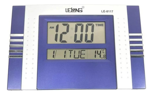 Relógio Parede Digital Temperatura Alarme Calendário Le 8117