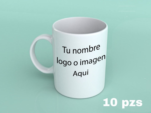 Taza Blanca Personalizada Tu Logo O Imagen O Diseño 10 Pieza