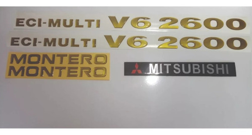 Mitsubishi Montero Pajero V6 2600  Sticker Resinado X 5 Unid