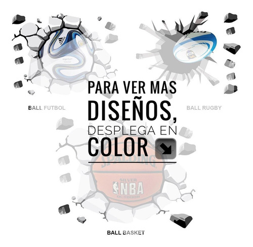 Imagen 4 de 4 de Vinilos Decorativos Rompe Pared Pelota Deporte