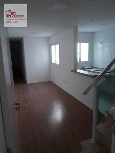 Imagem 7 de 14 de Cobertura Com 106 M² - Sem Condomínio Com Elevador - 2 Dormitórios (1 Suíte), 1 Vaga - À Venda Por R$ 415.000 - Utinga - Santo André/sp - Co0944