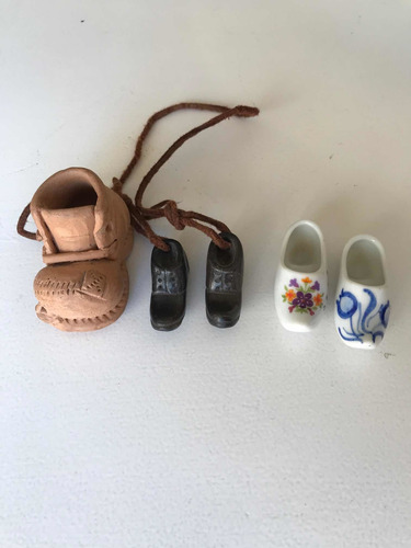 Lote 6 Zapatos Miniatura Hechos A Mano. Importad Decoración