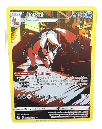 Thievul Carta Pokemon Holo Rare Crown Zenith Idioma Ingles.