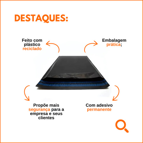 Envelope Segurança Preto 19x25 Saco Correios Sedex Com Lacre
