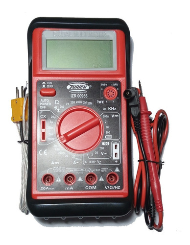 Imagen 2 de 6 de Tester Multimetro Digital Zurich Izr00955 Frecuencia Buzzer