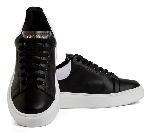 Imagen 4 de 5 de Zapatillas Genesis Urbana Hombre Negro Blanco Envió Gratis