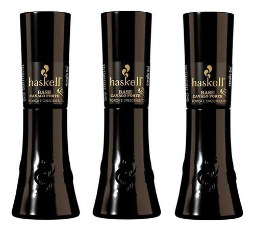 Haskell Esmalte Base Cavalo Forte 8ml Kit 3uni